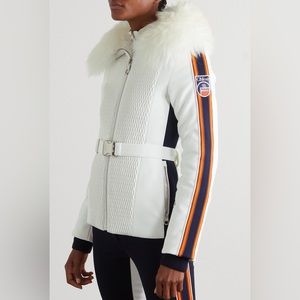 Chloé + Fusalp Belted Shearling-trimmed Quilted Ski Jacket - White FR 34…